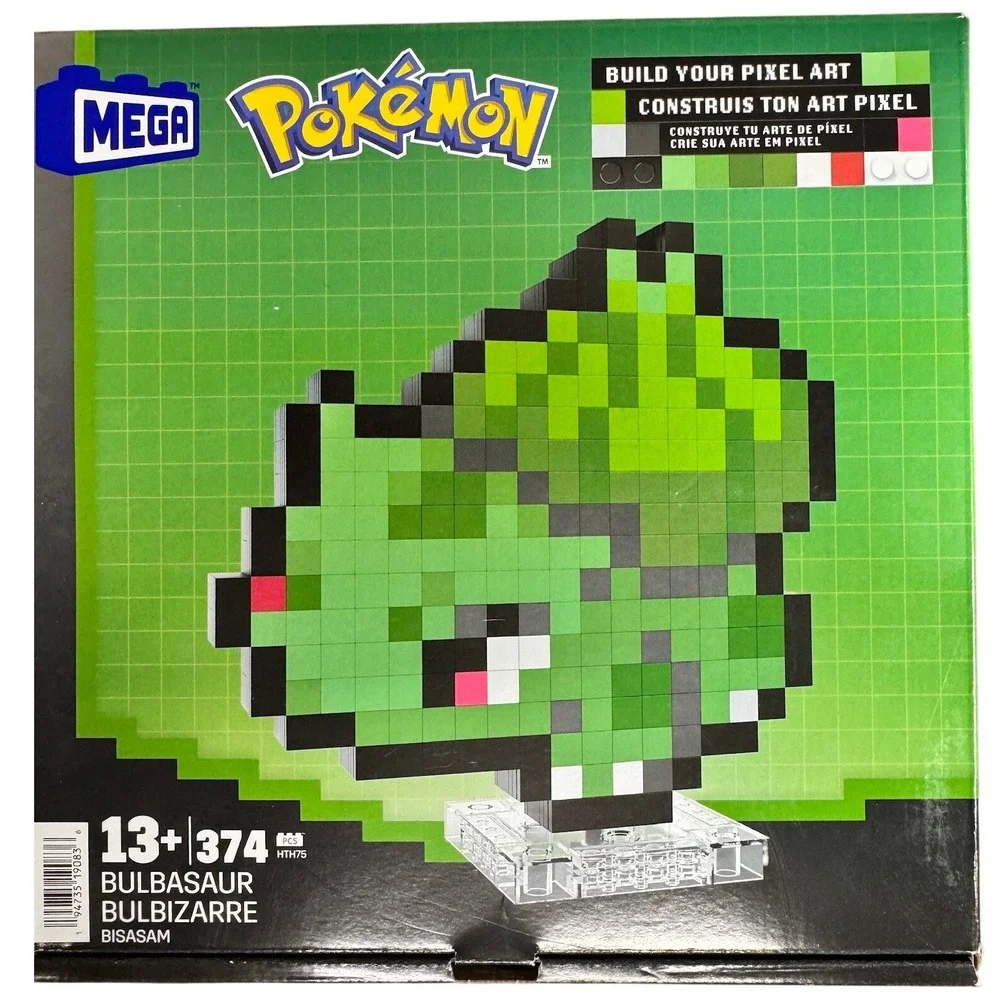 Mega‎ Construx Pokemon Bulbasaur Pixel Art Building Set 374 Pieces Ages 13+